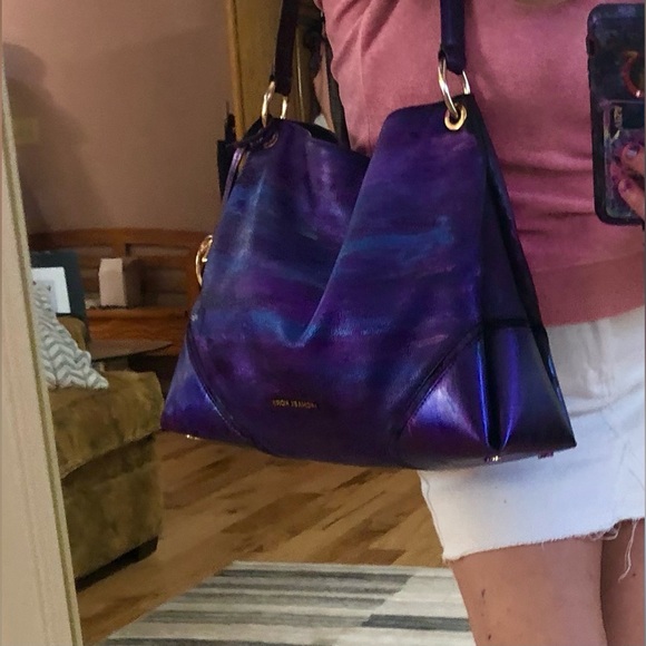 VINTAGE Michael Kors Metallic Mult Color Pebbled Leather Shoulder Bag Tote Purse - Picture 8 of 16